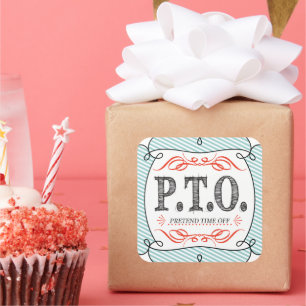 Adesivo Quadrado Parabéns Engraçados Promovidos para Fingir o Tempo