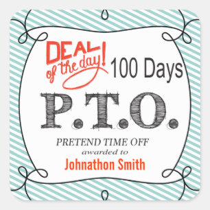 Adesivo Quadrado Parabéns Engraçados Promovidos para Fingir o Tempo