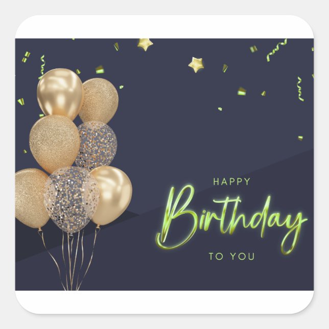 Adesivo Quadrado Parabéns para você. (Frente)