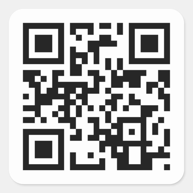 Adesivo Quadrado Parabéns para você Código QR (Frente)