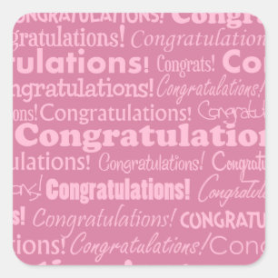 Adesivo Quadrado Parabéns pelo casamento