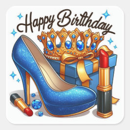 Adesivo Quadrado Parabéns presentes