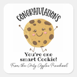 Adesivo Quadrado parabéns que você é um biscoito inteligente