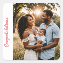 Adesivo Quadrado parabéns rosa-adesivo