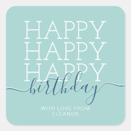 Adesivo Quadrado Parabéns verde moderno