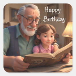 Adesivo Quadrado Parabéns vovô