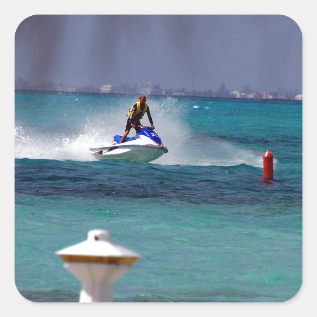 Adesivo Quadrado Paraíso de Jet Ski (Frente)