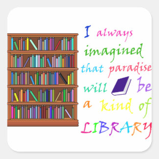 Adesivo Quadrado Paraíso é uma espécie de biblioteca