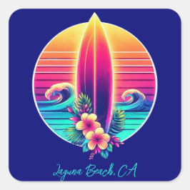 Adesivo Quadrado Paraíso no surfboard sunset-
