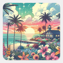 Paraíso Rosa e Turquesa | Arte de Praia