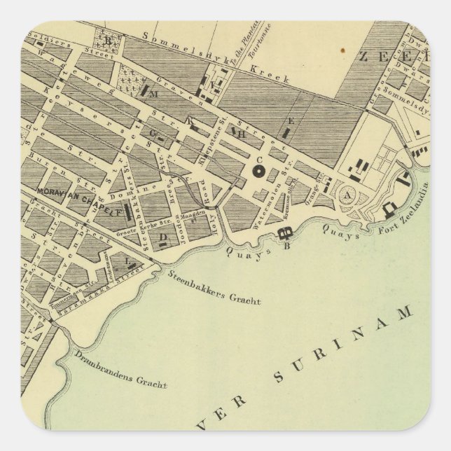 Adesivo Quadrado Paramaribo Surinam (Frente)