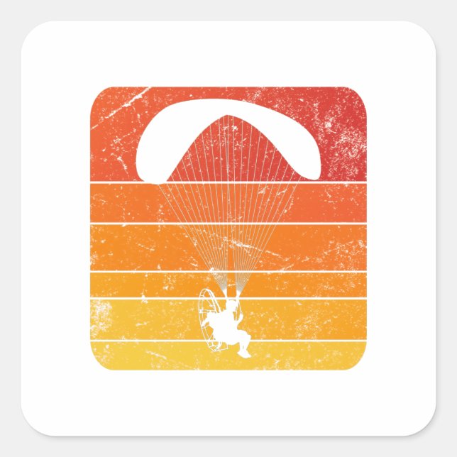 Adesivo Quadrado Paramotor Sticker Paragliding (Frente)