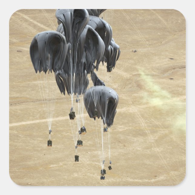 Adesivo Quadrado Paraquedas do sistema de entrega de contentores (Frente)