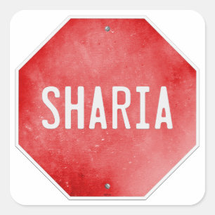 Adesivo Quadrado Parar a Sharia