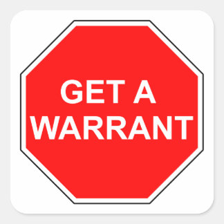 Adesivo Quadrado PARAR e obter um mandado