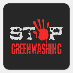 Adesivo Quadrado Parar lavagem em verde