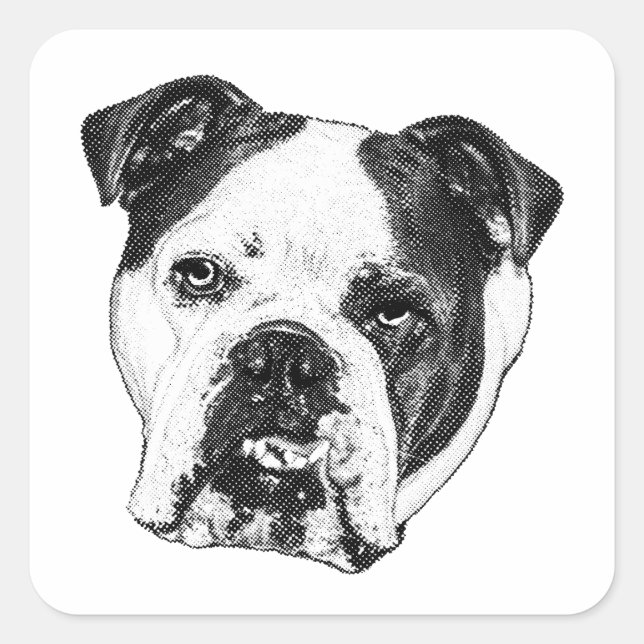 Adesivo Quadrado Parcel Mark Bulldog (Frente)