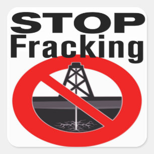 Adesivo Quadrado Pare Fracking em toda parte