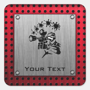 Adesivo Quadrado Parede de metal escovado Paintball