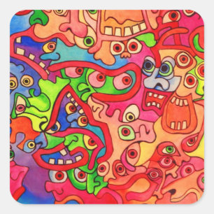 Adesivo Quadrado Parem o mundo, eu quero sair!