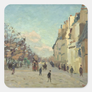 Adesivo Quadrado Paris, Quai de Bercy, efeito da neve, c.1873-74