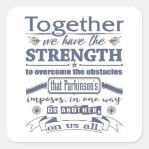 Adesivo Quadrado Parkinson - Unida Força Cotação Azul