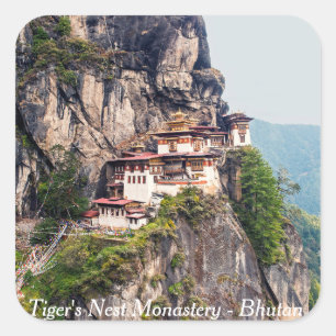 Adesivo Quadrado Paro Taktsang: O mosteiro do ninho do Tigre - But