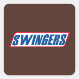Adesivo Quadrado Paródia engraçada do Snickers para Swingers