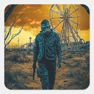 Adesivo Quadrado Parque de diversões