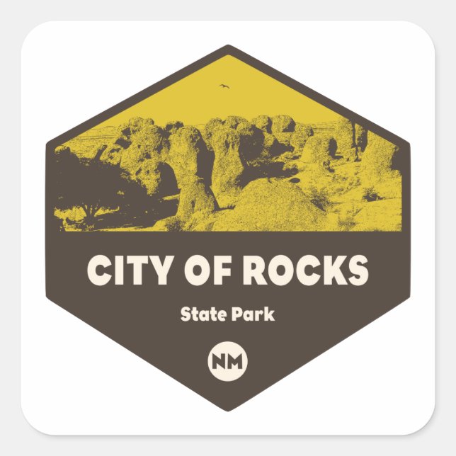 Adesivo Quadrado Parque Estadual da Cidade de Rocks Novo México (Frente)