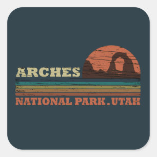 Adesivo Quadrado Parque Nacional Arches Vintage Moab Utah