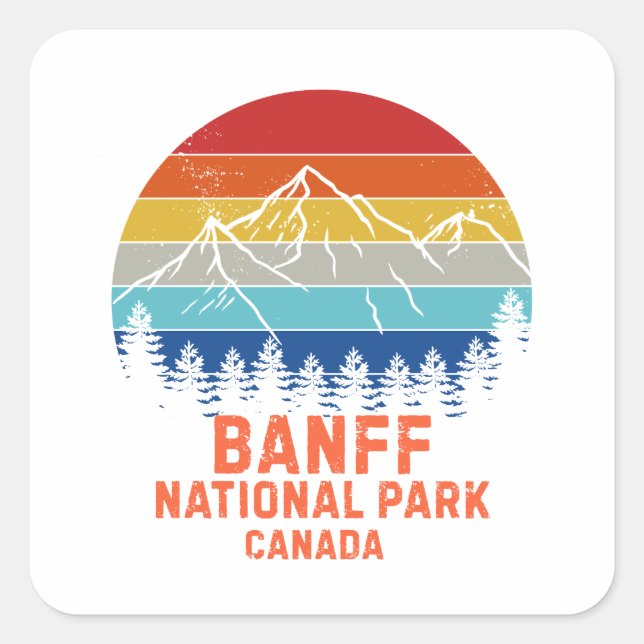 Adesivo Quadrado Parque Nacional Banff (Frente)