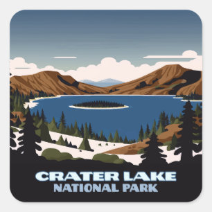 Adesivo Quadrado Parque Nacional Crater Lake Oregon