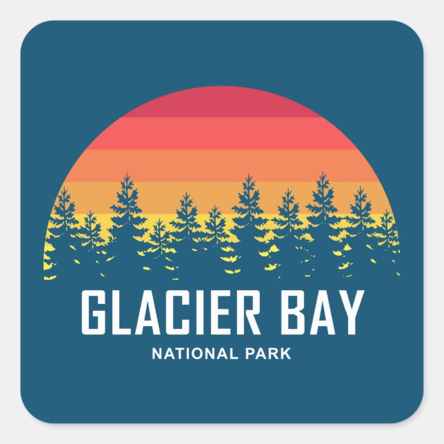Adesivo Quadrado Parque Nacional da Baía de Glacier (Frente)