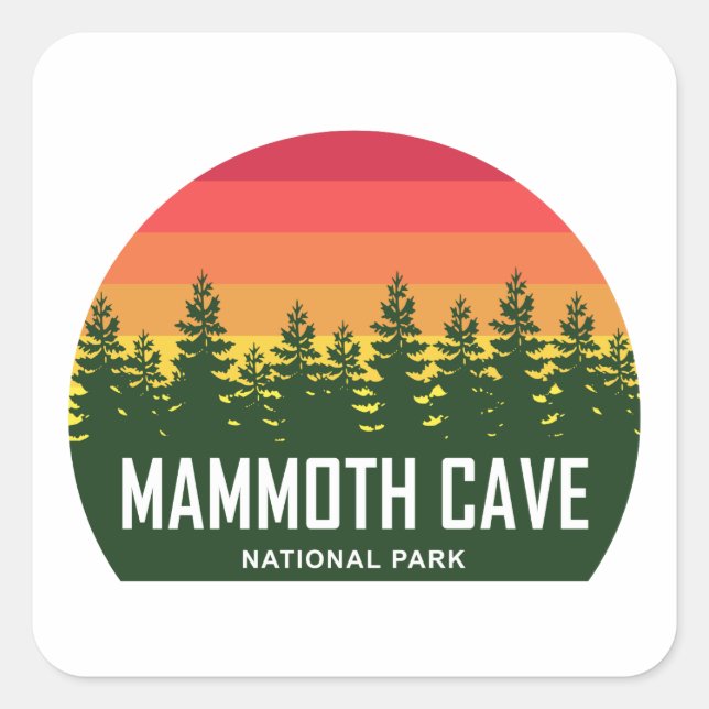 Adesivo Quadrado Parque Nacional da Caverna Mammoth (Frente)
