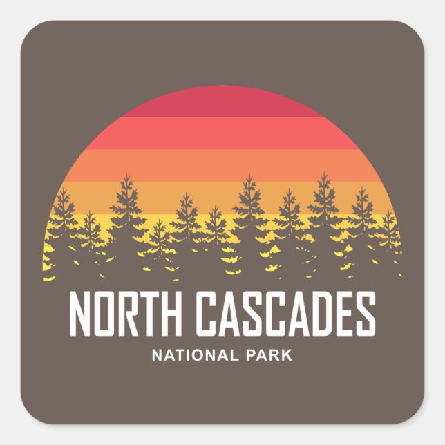 Adesivo Quadrado Parque Nacional das Cascades do Norte (Frente)