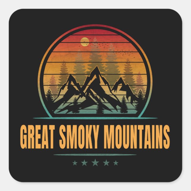 Adesivo Quadrado Parque Nacional das Montanhas do enfumaçado excele (Frente)