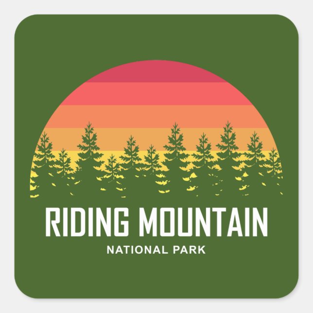 Adesivo Quadrado Parque Nacional de Montanha em Pista (Frente)