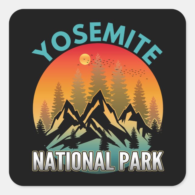 Adesivo Quadrado Parque Nacional de Yosemite (Frente)