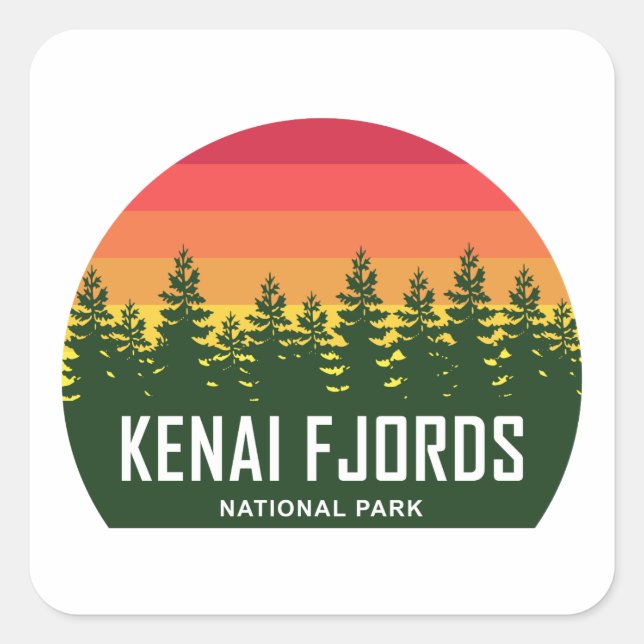 Adesivo Quadrado Parque Nacional do Kenai Fjords (Frente)