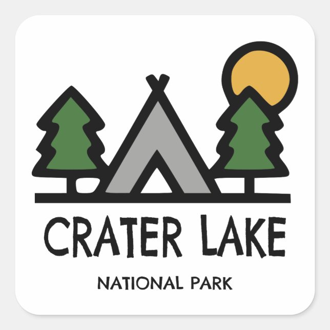 Adesivo Quadrado Parque Nacional do Lago Crater (Frente)