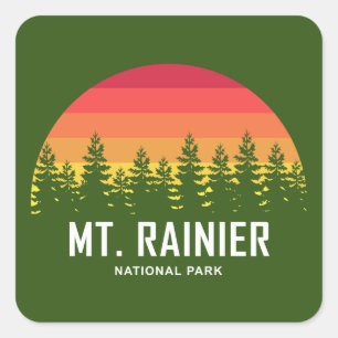 Adesivo Quadrado Parque Nacional do Mt. Rainier