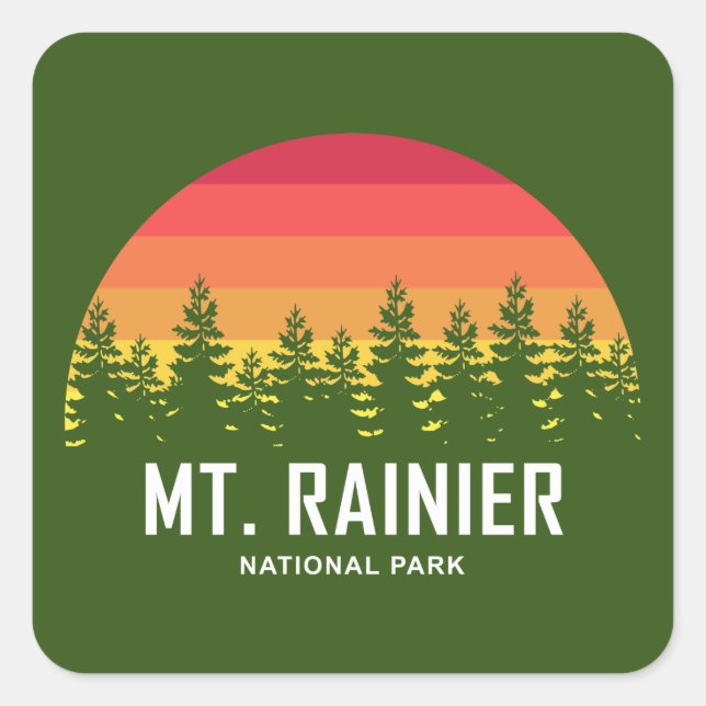 Adesivo Quadrado Parque Nacional do Mt. Rainier (Frente)