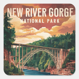 Adesivo Quadrado Parque Nacional e Reserva de New River Gorge