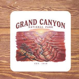 Adesivo Quadrado Parque Nacional Grand Canyon Pôr do Sol Viagem Vin