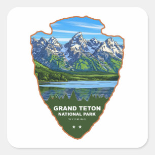 Adesivo Quadrado Parque Nacional Grand Teton Wyoming Arrowhead