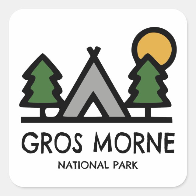 Adesivo Quadrado Parque Nacional Gros Morne (Frente)