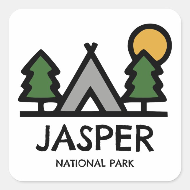Adesivo Quadrado Parque Nacional Jasper (Frente)