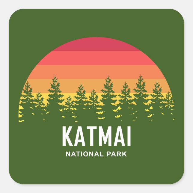 Adesivo Quadrado Parque Nacional Katmai (Frente)
