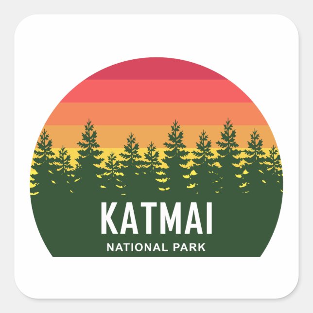 Adesivo Quadrado Parque Nacional Katmai (Frente)